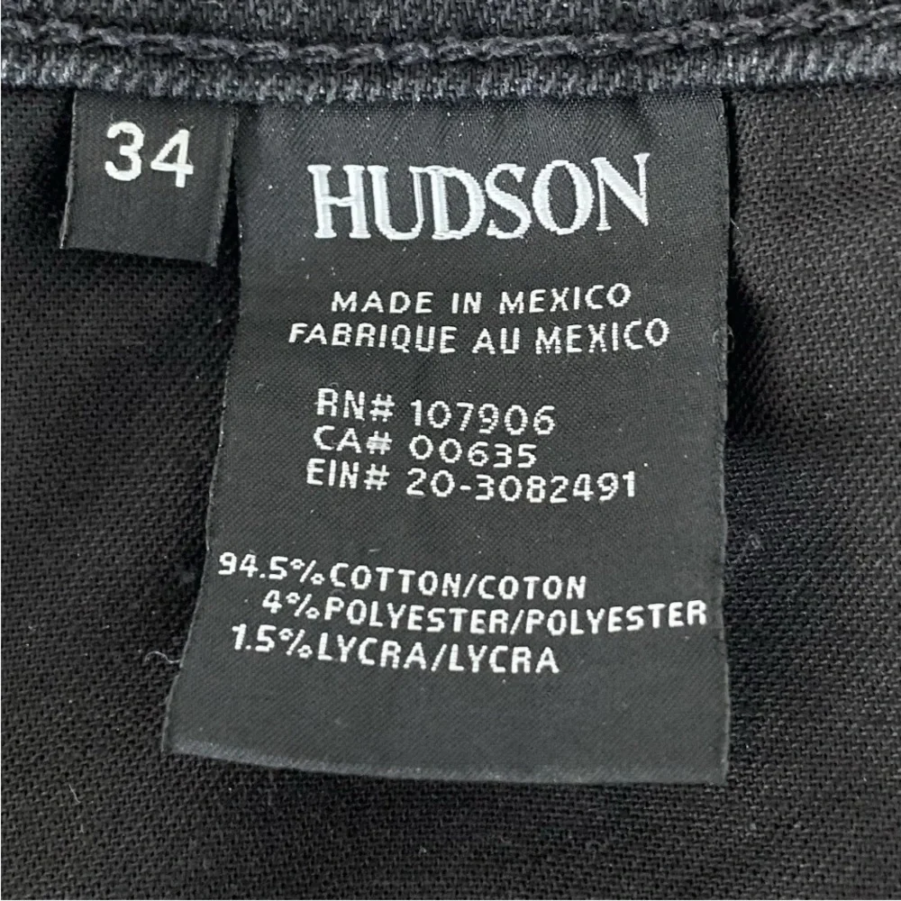Hudson Jeans Mens 34 x 33 Black Denim Wilde Relaxed Straight Leg Button Fly Flaw